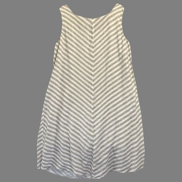 J. Jill Love Linen Maxi Dress 100% Linen Plus Size 3X White Striped Coastal - Picture 2 of 9